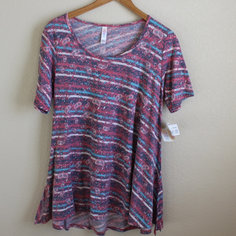 LuLaRoe Perfect T Pink Paisley Pattern